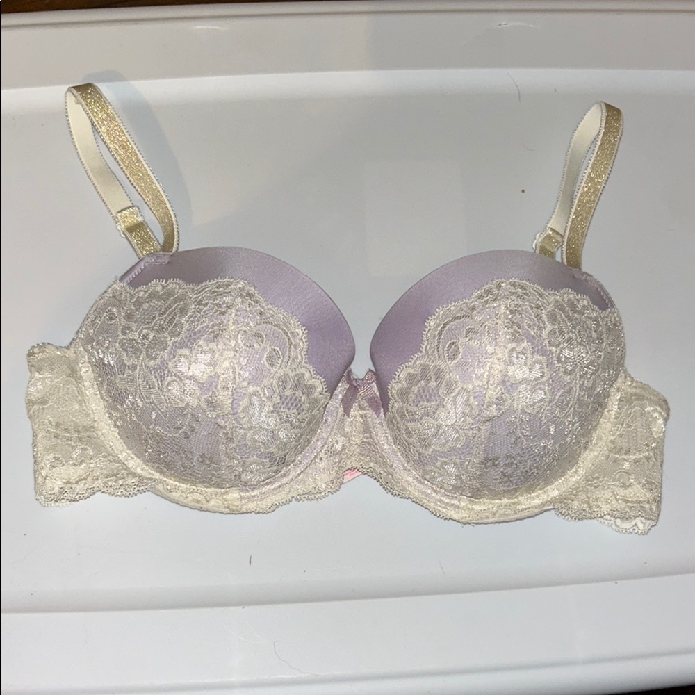Victoria's Secret Lace Underwire Bra - Cream and Lavender